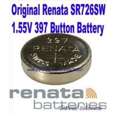 Renata 397/396 - SR726 Silver Oxide Button Battery 1.55V - 10 Pack + 30% Off!