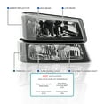 thumbnail image 3 of Spec-D Tuning Headlight Black Clear+ Bumper Lights Lamps Compatible with Chevy Silverado 2003-2007 L+R Pair Assembly, 3 of 7