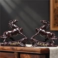 thumbnail image 1 of Ebony solid wood carved horse figurine, one of the twelve zodiac horse figurines, for home living room or study feng shui decoration., 1 of 4