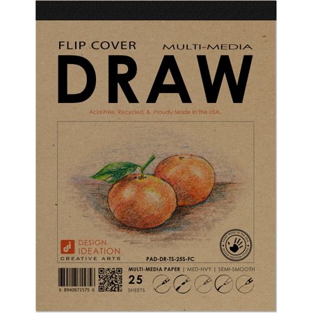 Drawing Pad. Removable Sheets. Mixed Media Paper. Flip Cover. (11" x 8.5") FCP-2550-TS