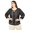 thumbnail image 1 of Blusa Boho con bordado etnico Roman Fashion /Tallas Extras, 223 (Negro) negro 38, 1 of 6