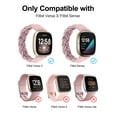 thumbnail image 2 of Wearlizer Braided Bands Compatible with Fitbit Versa 4/Versa 3/Fitbit Sense 2/Fitbit Sense Band for Women, Elastic Solo Loop Stretchy Nylon Woven Wristband, 2 of 7