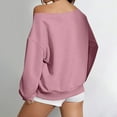 thumbnail image 6 of Craaazy Slanted Shoulder Sweatshirt for Women Long Sleeved Pullover Off the Shoulder Solid Color Sweatshirt Women's Top With Pockets Gifts, 6 of 8