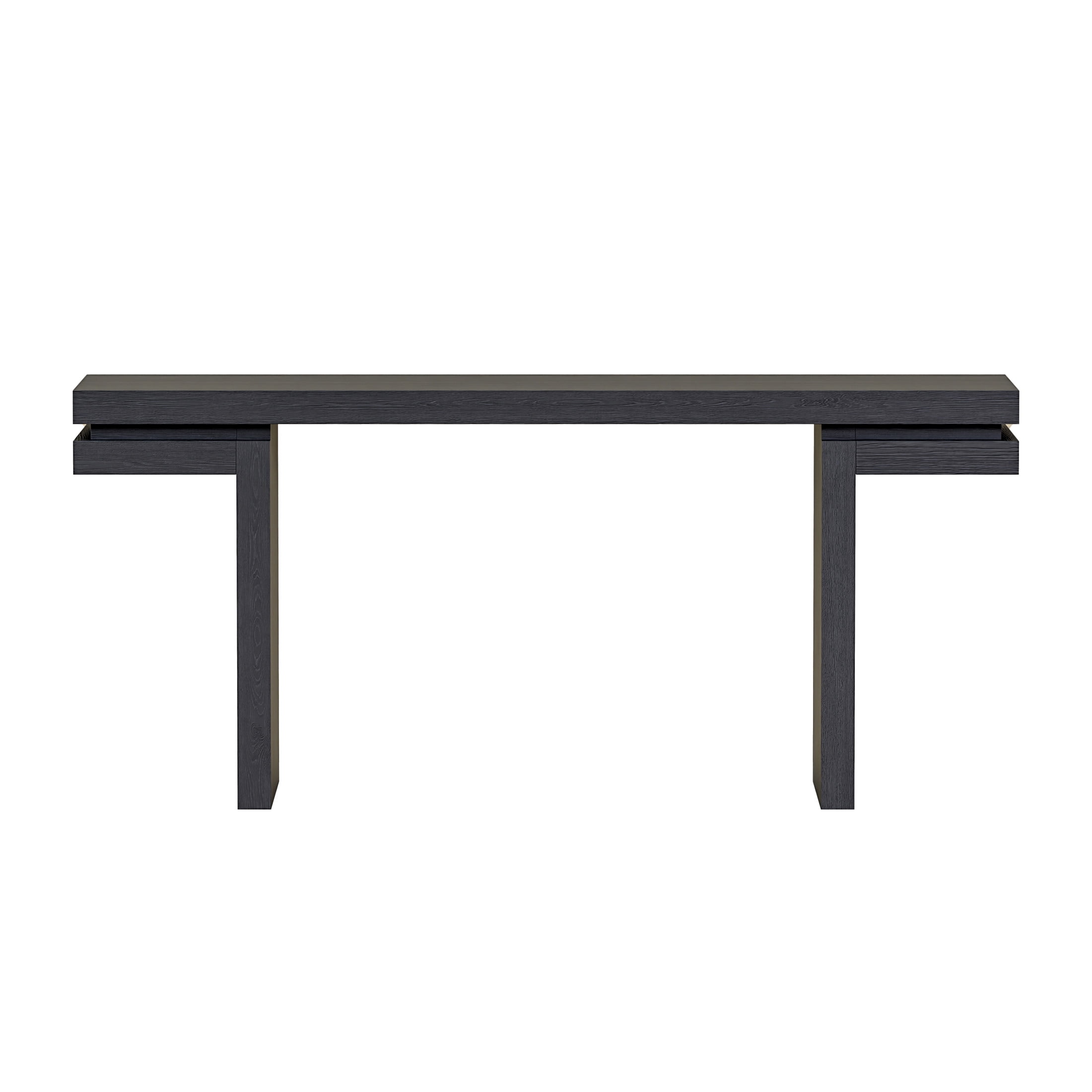 Noble House Ulsten Wooden Sofa Console Table in Black, Minimalist Design for Entryway, Hallway, or Living Room