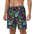 thumbnail image 1 of Fotbe Watercolor Floral Paisley Traje de Baño para Hombre – Shorts de Natación de Secado Rápido con Forro y Bolsillos-X-Large, 1 of 6