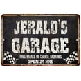 thumbnail image 1 of JERALD'S Garage Black Grunge Sign 8x12 Decor Gift 208120005298, 1 of 1