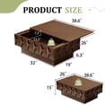 thumbnail image 3 of LKTART 38.6" Solid Wood Veneer Coffee Table with Storage & Sliding Top, Modern Mid Century Rectangle Center Table - Walnut, 3 of 17