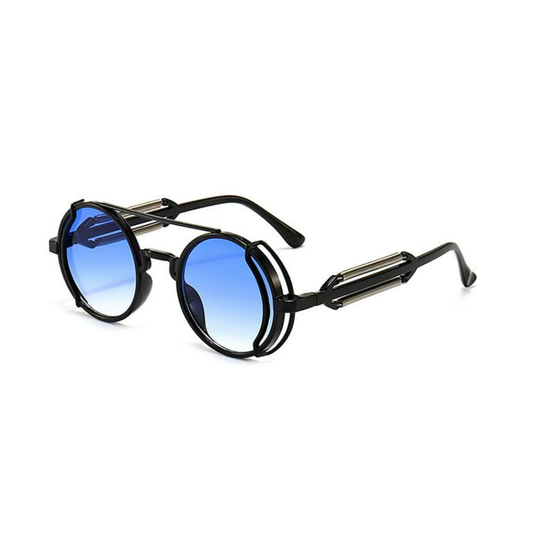 Retro Steampunk Sunglasses for Women Men Unisex Round Metal Frame Circle  Lens Sun Glasses Summer Outdoor Beach Eyewear O4Y6