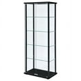 thumbnail image 3 of Contemporary Black Wood And Glass 5 Shelf Curio Display Cabinet, 3 of 9