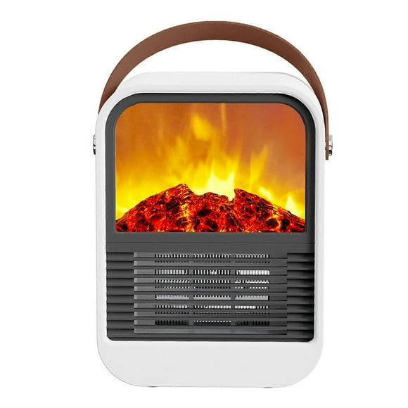 Portable Space Heater with Overheat Protection and Realistic Flame, Mini Electric Heater for Bedroom, EU Plug 220V