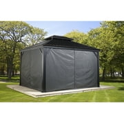 Sojag Grey Curtains for Messina/Mykonos Gazebo, 10 ft. x 10 ft., Spun, Outdoor Shades
