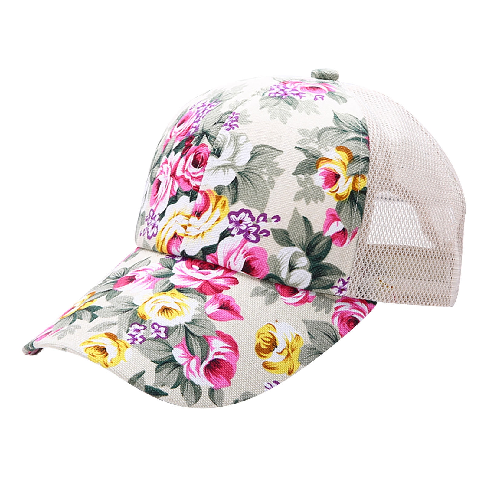 Cute Women Colorful Flowers Baseball Caps Printed Sun Polo Hats Strapback  Lo Pro