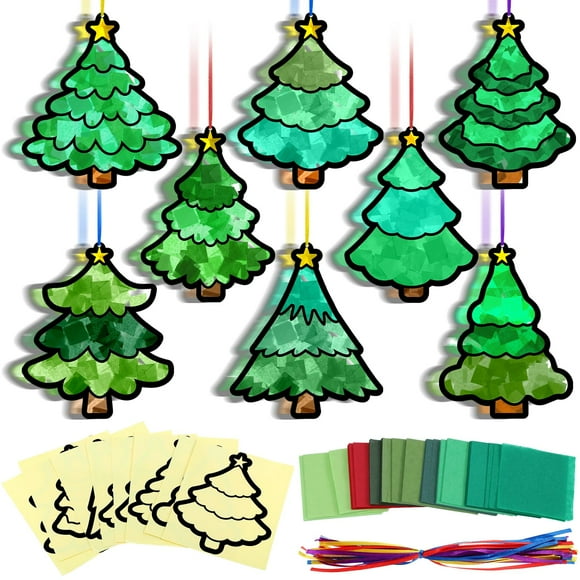 Set Eersida para manualidades de papel con forma de árbol de Navidad, 32 unidades