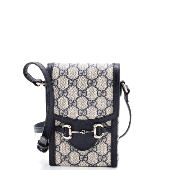 Pre-Owned Horsebit 1955 Crossbody Bag GG Coated Canvas with Leather Mini By Rebag