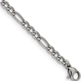 thumbnail image 5 of Stainless Steel Polished Figaro Chain With Removeable Id Plate 8.5In Bracelet (8.5 X 3.55) Made In China srb2265-8.5, 5 of 5