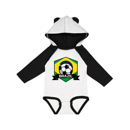 

Inktastic Soccer Brazil Flag Banner Gift Baby Boy or Baby Girl Long Sleeve Bodysuit