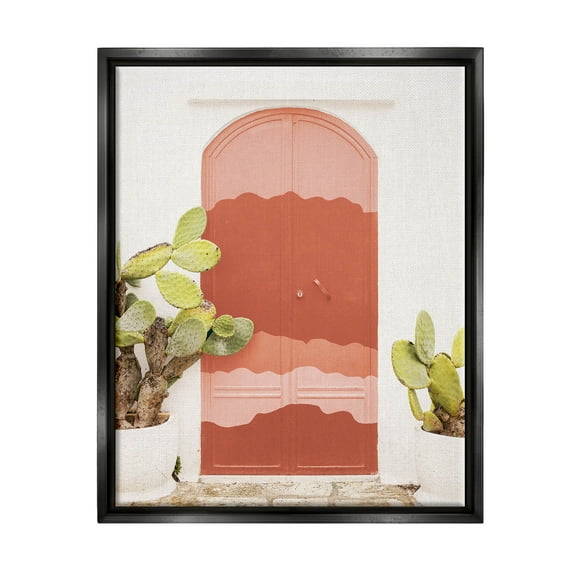 Contemporary Desert Doorway Cactus Botanical & Floral Photograph Jet Black Framed Art Print Wall Art