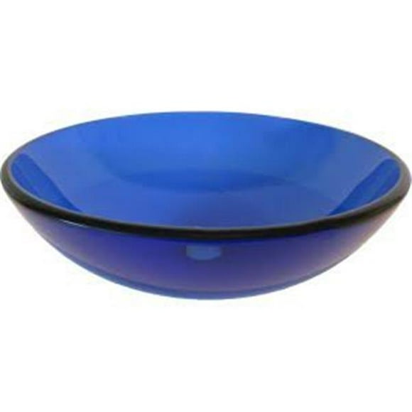 Blu Glass Vessel Bathroom Sink Set, Chrome