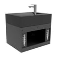 thumbnail image 3 of Nile 24" Black Wood Floating Vanity with Black Top and Brushed Nickel Trim, 3 of 10