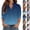#03 Blue, variant on Dressy Ombre Gradient V Neck Collared 3/4 Sleeve Tops Womens Trendy 2026 Vacation Work Casual Blouses, #03 Gray, XXL