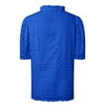 thumbnail image 4 of LIUJUNSHOP Womens Blouses Summer Hollow Out Eyelet Embroidery Tops V Neck Buttons Puff Sleeve Boho Shirts Spring Fashion 2026, 4 of 5