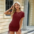 thumbnail image 5 of FLMEI Women's Tank Summer Cotton Tank Dress Short Sleeve Scoop Neck Slim Fit Bodycon Breathable Dresses S-XXL, 5 of 7