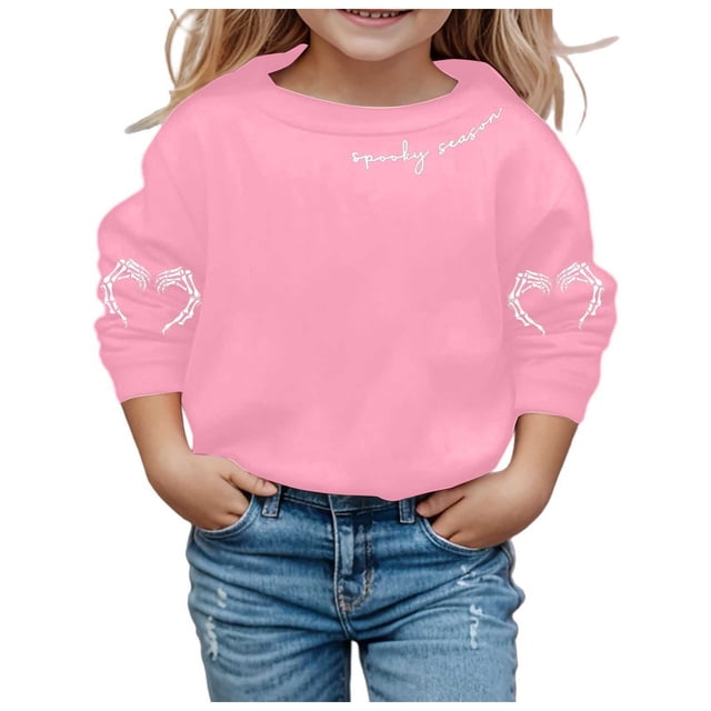 Chandail Doux à Manches Longues pour Fille, Graphique, Mignon, Col Rond, Chandails, Haut, Vêtements pour Filles