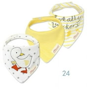 3pcs Per Lot Baby Bibs Bandana Set Cotton Multi-Style Triangle Cartoon Babadores Para Bebe Infant Boys Girls Saliva Towel KF025 star duck