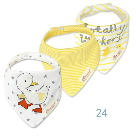 3pcs Per Lot Baby Bibs Bandana Set Cotton Multi-Style Triangle Cartoon Babadores Para Bebe Infant Boys Girls Saliva Towel KF025 star duck