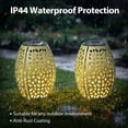 thumbnail image 6 of The Growing Ground 2 Pack Solar Lanterns Outdoor, Hollowed Metal LED Garden Decor Lanterns for Patio Yard Porch, Gifts for Women Mom Grandma, Sage Green, 6 of 9