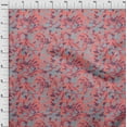 thumbnail image 3 of oneOone Cotton Poplin Light Pink Fabric Leaves & Floral Artistic Sewing Craft Project Fabric Prints By Yard 56 Inches Wide, 3 of 4