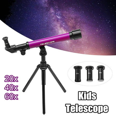 Moaere Kids Astronomical Refractor Telescope with 20/40/60X Eyepieces Portable Tripod Stand Set Children Outdoor Hiking Travel Telescope (Best Cheap Telescope Eyepieces)