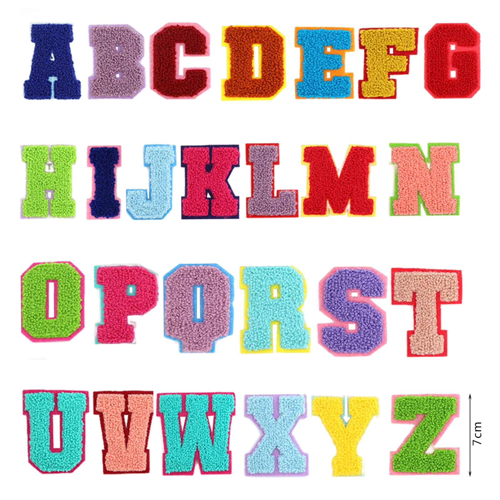 Dolked 26 Pcs Chenille Letter Iron on Patches Sew A-Z Letters 7cm, Sewing Accessories