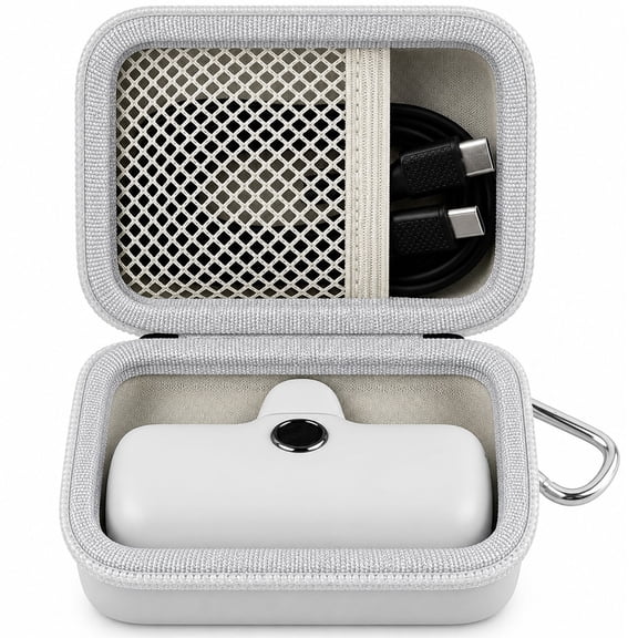 Portable Charger Power Bank Case for Swyop/Feob/Charmast/JEJILL/LanLuk/VEGER/iWALK/Taegila/Kuulaa and More Small Charging Battery Pack - Bag Only (White)