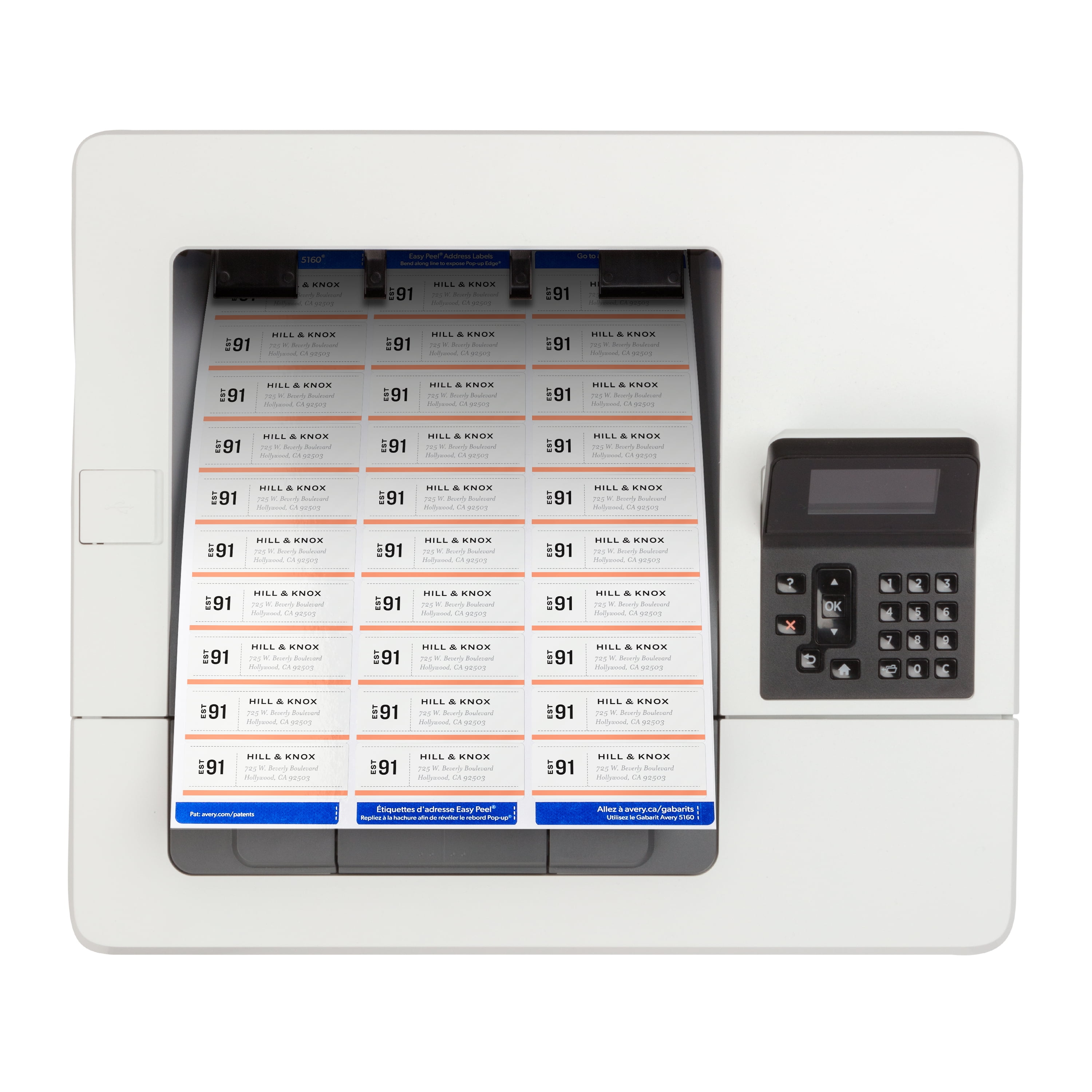 Avery Address Labels, 1" x 2-5/8", Paper, Matte White, Laser/Inkjet, Sure Feed, 300 Labels (18160)
