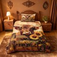 thumbnail image 2 of meiyoeat rustic Farm Animal Twin Duvet Cover,Country Farm Highland Cow Sunflower Twin Bedding,Reversible,2-Piece,1 Duvet Cover and 1 Pillowcase, 2 of 6