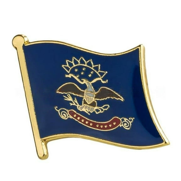 Ysmzzmsy 1 PCS（0.75x0.63 inch) North Dakota Flag Pin Suit lapel flag pins Plated Metal Enamel Souvenir Hat Men Women Patriotic