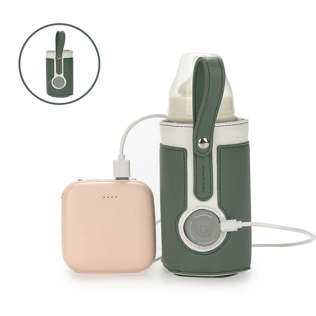 LeeQinersw Smart Baby Bottle Warmer 3 Temperature Thermostat Constant Heating USB Baby Bottle Cooler Milk Warmer for Walk Home Shopping Infant Newborn green