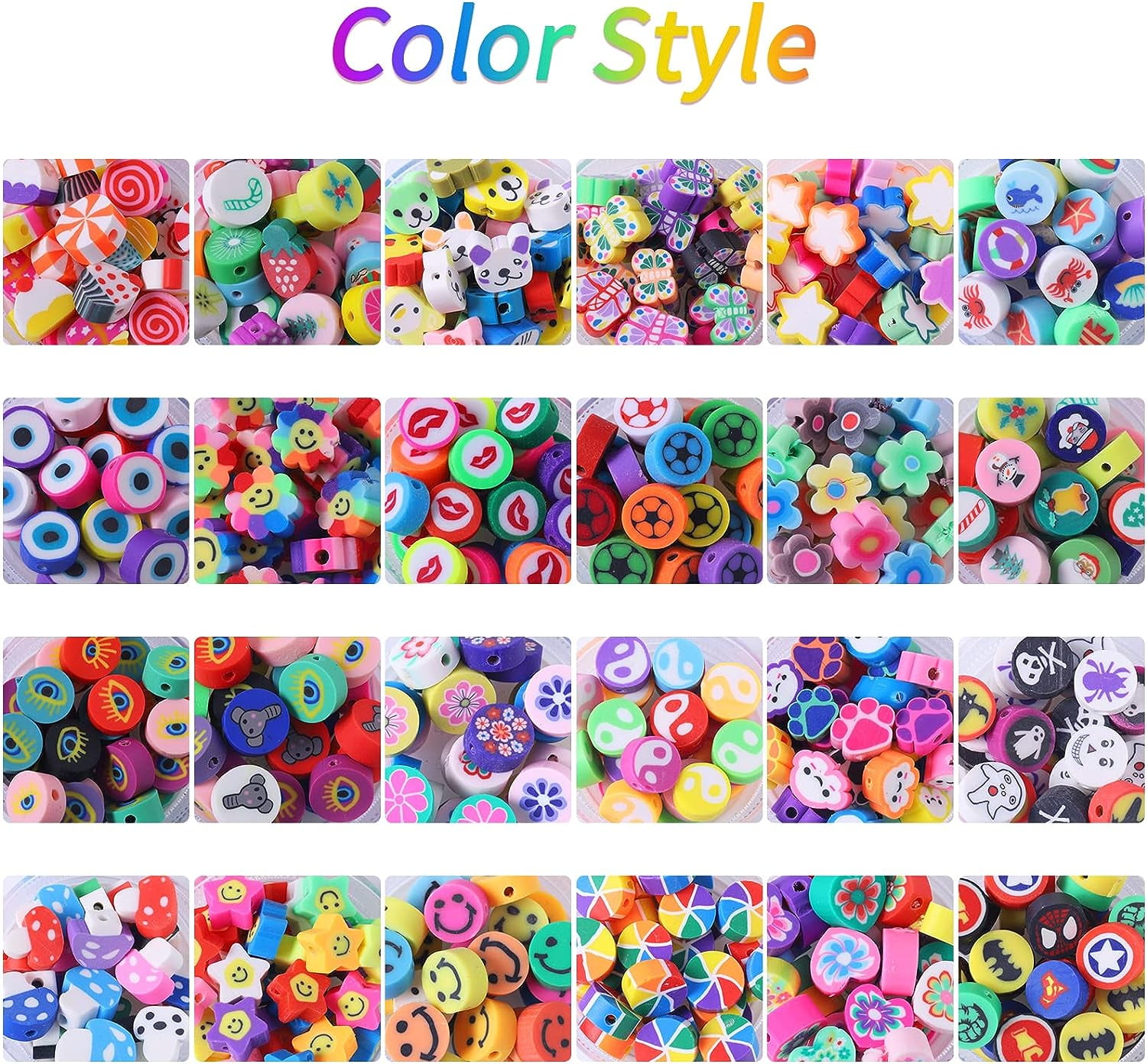  Thrilez 360 Pcs Fruit Flower Polymer Clay Beads for
