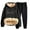 Black, variant on WEIYLL Women Outfits Sets Winter Thickened Solid Color Cardigan Hooded Jacket Pants Two Piece Black Womens Fall Clothing ,size L