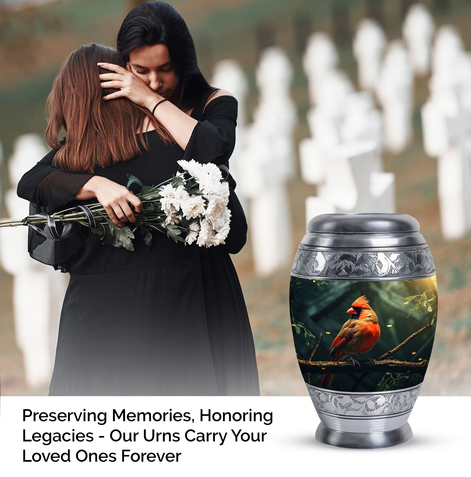 The Raven's Watch over Forgotten Realms Decorative Urns For Human Ashes - Classic Small Urn for Women's Ashes - Tiny Elegant Memorial for Human Remembrance - Cremation Urn - Memorial Gifts (3inch,4Pc)