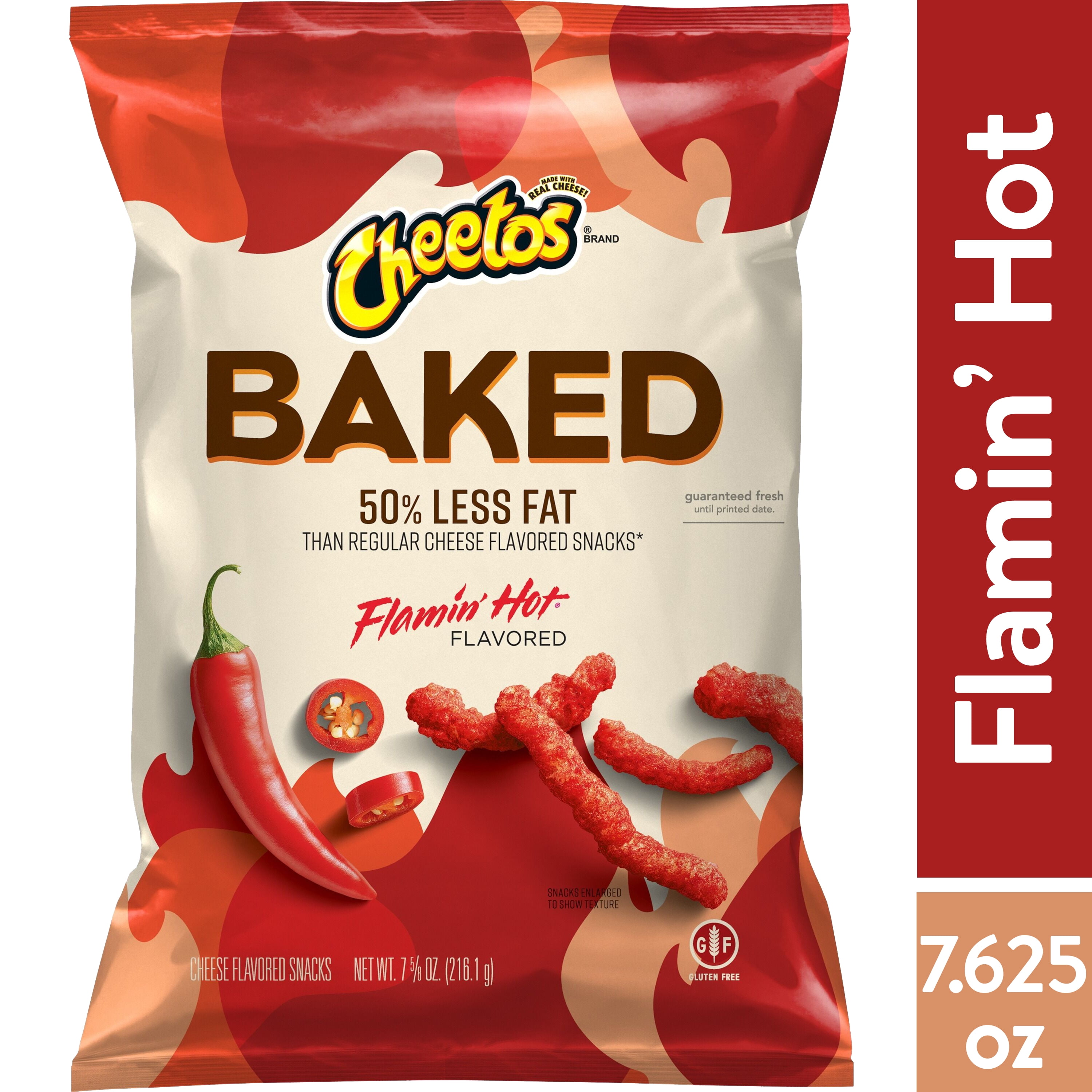 Cheetos Baked Flamin' Hot Cheese Flavored Snacks, 7.625 oz Bag