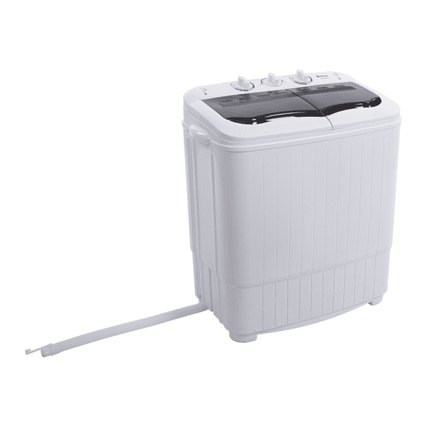 Compact Semi-automatic Washing Machine, Gray Cover Twin Tub with Built-in Drain Pump XPB35-188S 14.3(7.7 6.6)lbs