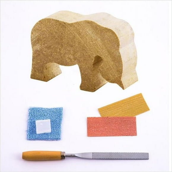 Lion & Elephant Soapstone Carving Kit