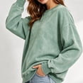 thumbnail image 6 of Hurxie Womens Acid Washed Cotton Crewneck Sweatshirt Long Sleeve Pullover Vintage Casual Y2K Streetwear Sweatshirts, 6 of 7