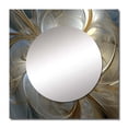 thumbnail image 2 of Designart "Delicate Blue Floral Whirling Spiral" Abstract Spirals Square Mirror For Wall Decor - Large Gold Square Mirror Printed Wall Decor - Transitional Square Living Room Mirror, 2 of 5