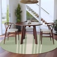 thumbnail image 3 of Round Rugs 5Ft, Sage Green Beige Striped Round Area Rug Washable Indoor Throw Carpet, Modern Farmhouse Retro Lines Soft Non Slip Circle Rug for Cabinet Bathroom Home Decor Aesthetic, 3 of 8