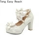 thumbnail image 5 of Zapatos de tacón alto con correa cruzada para mujer, bombas Mary Jane para fiesta, boda, Cosplay, blanco, rosa, negro, fresa, arco, Princesa, Cosplay, Lolita, 5 of 5