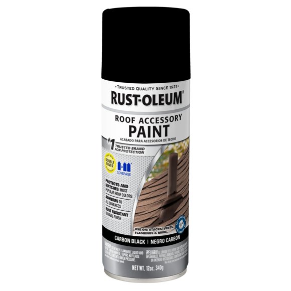 Rust-Oleum 285227 Roofing Accessory Coating Spray, 12 oz, Carbon Black