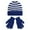 Sky Blue, variant on KLOY2K Kids Winter Hat & Glove Set, Windproof Knitted Beanie with Stripes, Warm 2-Piece Set for Ages 4-8 Boys Girls,Navy 2,One Size